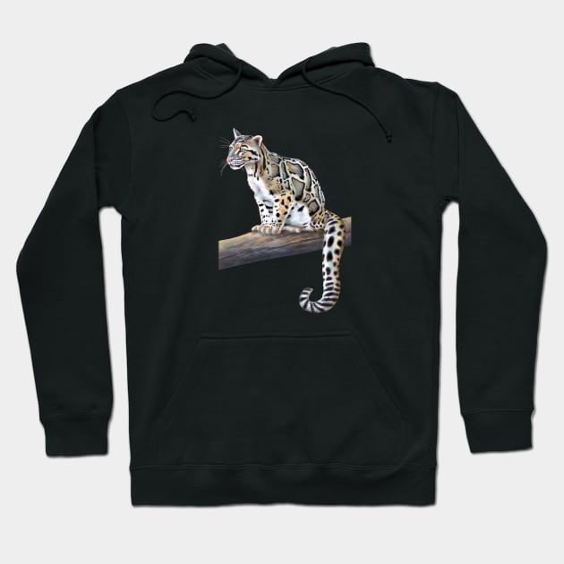 Clouded Leopard Hoodie by Tim Jeffs Art